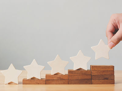 stars on ascending levels