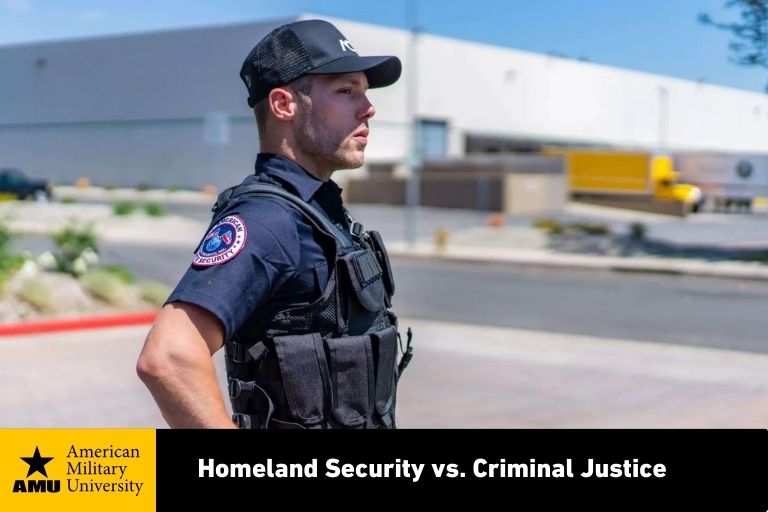homeland security vs criminal justice homeland security professional wearing vest