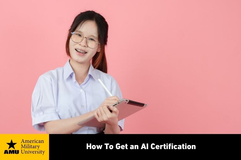 student researching how to get an ai certification
