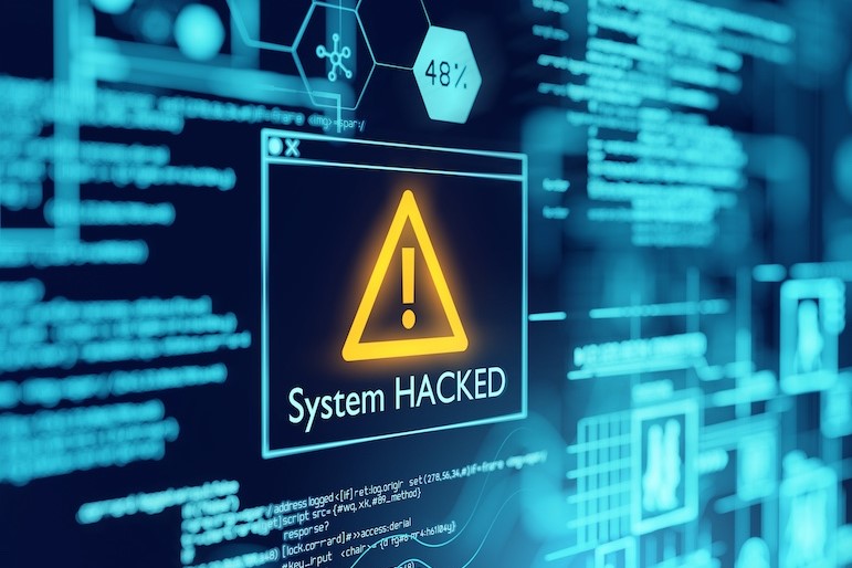 intrucsion detection notice on computer screen