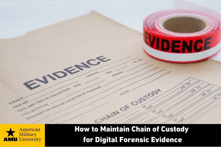 evidence tape on evidence and chain of custody bag