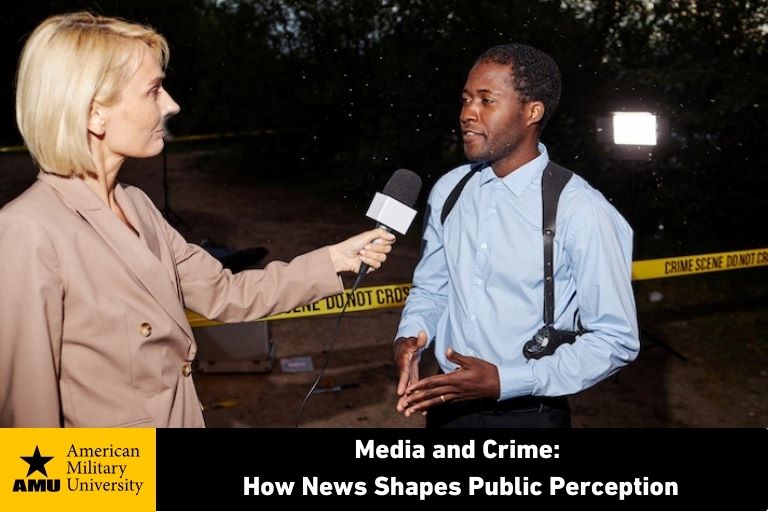 media-and-crime reporter interviewing crime investigator