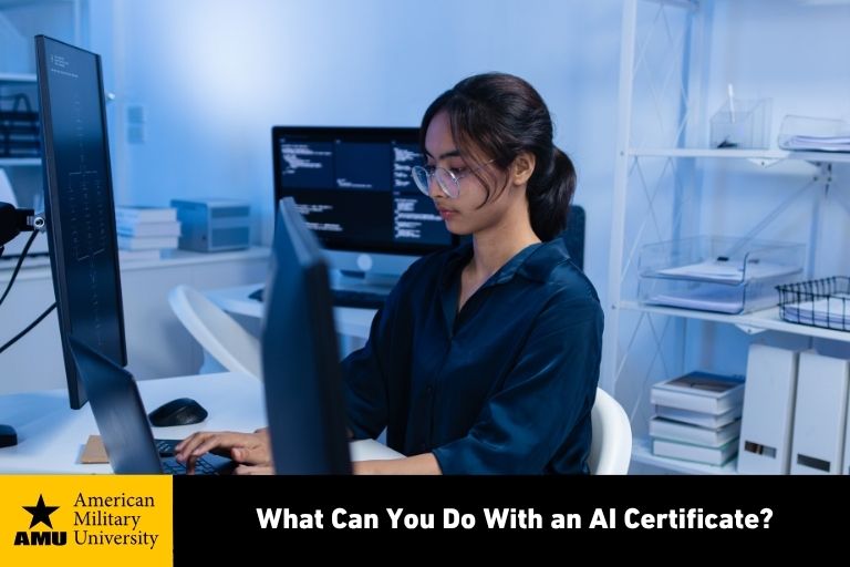 student researching what can you do with an ai certificate