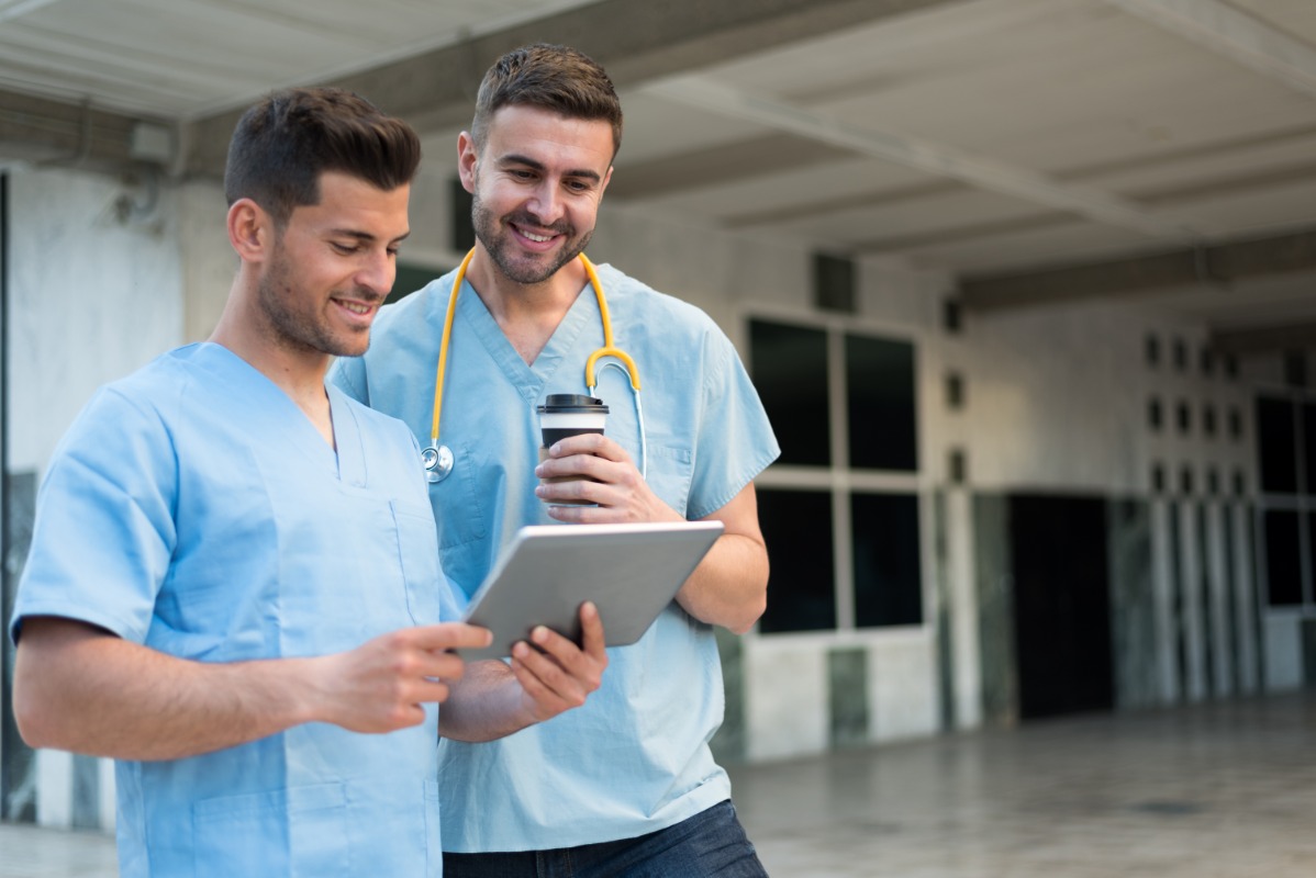 male nurses with stethoscope